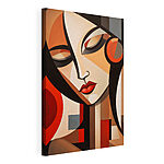 Canvas Schilderijen Schilderij van het gezicht van een vrouw