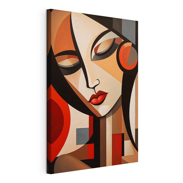 Canvas Schilderijen Schilderij van het gezicht van een vrouw