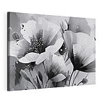 Canvas Schilderijen Verfijnde bloemen in monochrome elegantie