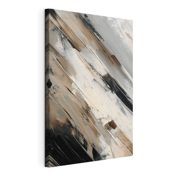 Canvas Schilderijen Abstracte penseelstreken in neutrale tinten