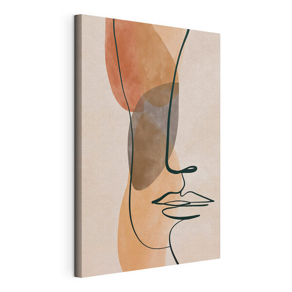 Canvas Schilderijen Tekening van een gezicht