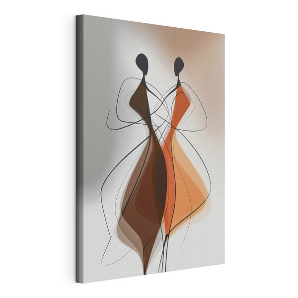 Tekening van twee vrouwen in jurken Canvas Schilderijen Tekening van twee vrouwen in jurken