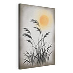 Canvas Schilderijen Silhouet van gras en de zon