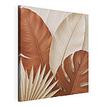 Canvas Schilderijen Groep bruine en witte bladeren