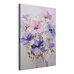 Canvas Schilderijen Schilderij van bloemen op een witte ondergrond