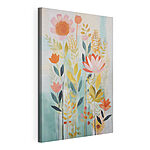 Canvas Schilderijen Schilderij van bloemen en bladeren