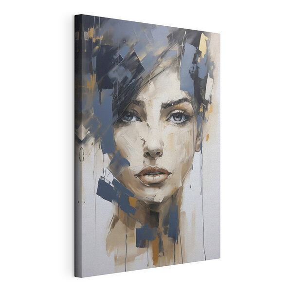 Canvas Schilderijen Schilderij van het gezicht van een vrouw