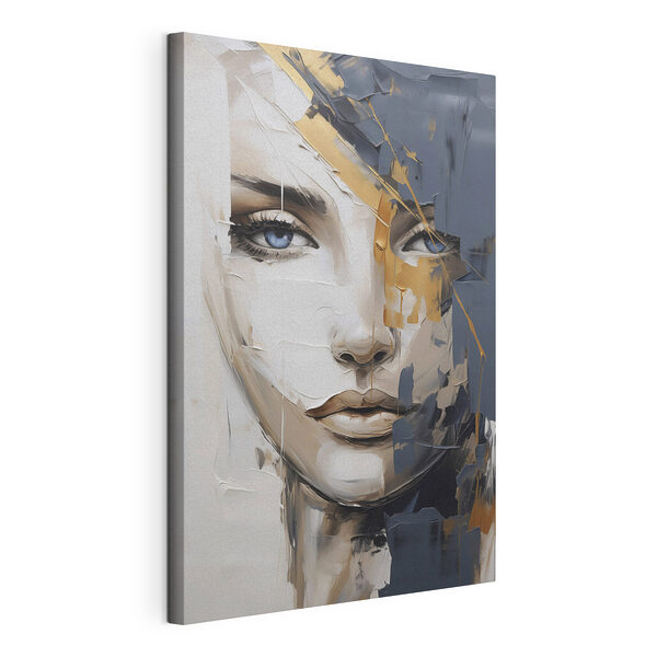 Schilderij van het gezicht van een vrouw Canvas Schilderijen Schilderij van het gezicht van een vrouw