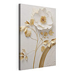 Canvas Schilderijen Bloemkunst met gouden accenten