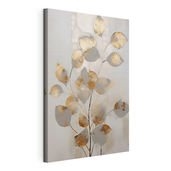 Schilderij van een tak met bladeren Canvas Schilderijen Schilderij van een tak met bladeren