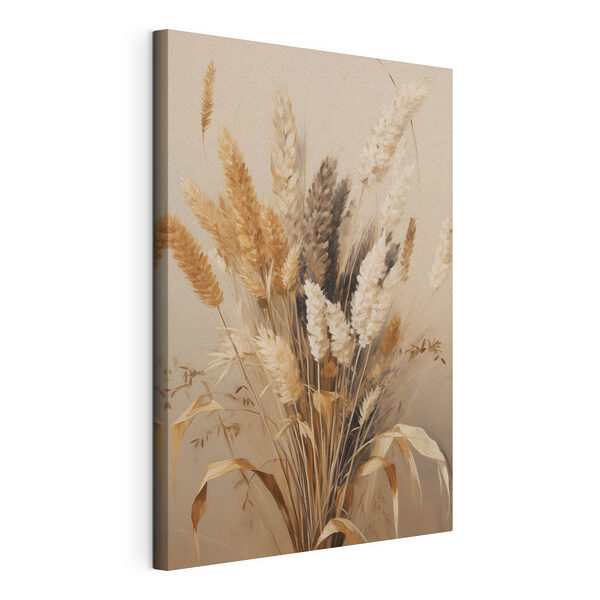 Canvas Schilderijen Een bos tarwe in een vaas