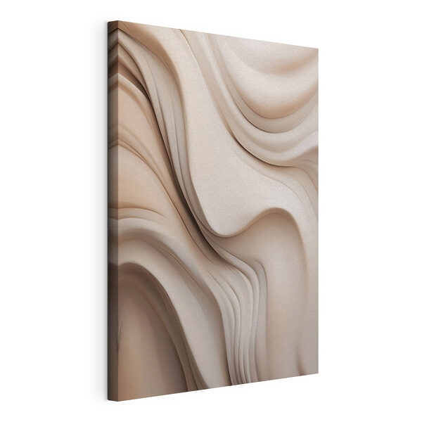 Vloeiende beige rondingen en zachte lijnen Canvas Schilderijen Vloeiende beige rondingen en zachte lijnen