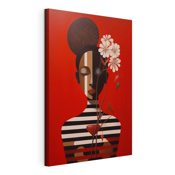 Schilderij van een vrouw met bloemen Canvas Schilderijen Schilderij van een vrouw met bloemen
