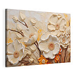 Canvas Schilderijen Schilderij van bloemen op een muur