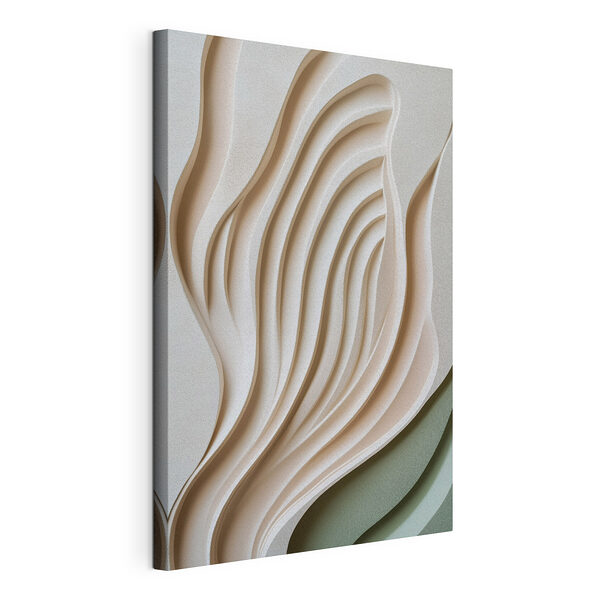 Witte en grijze muur met golvende lijnen Canvas Schilderijen Witte en grijze muur met golvende lijnen