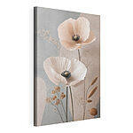 Canvas Schilderijen Verfijnde bloemen in zachte pasteltinten