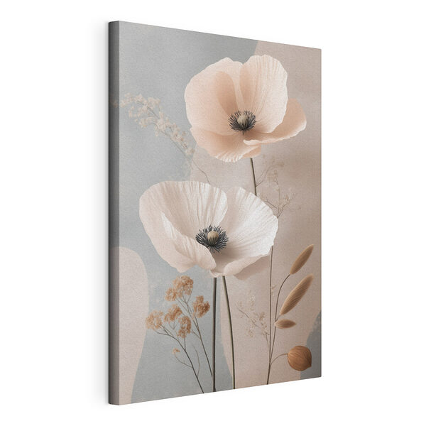 Verfijnde bloemen in zachte pasteltinten Canvas Schilderijen Verfijnde bloemen in zachte pasteltinten