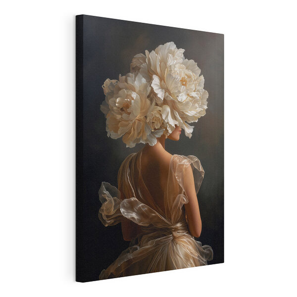 Vrouw met bloemen in haar haar Canvas Schilderijen Vrouw met bloemen in haar haar