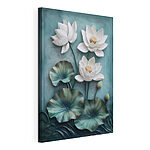 Canvas Schilderijen Witte bloemen en groene bladeren