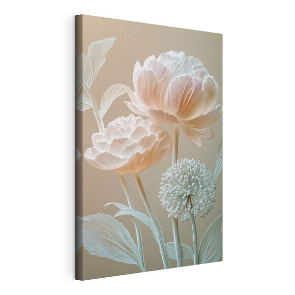 Verfijnde bloemen in zachte pasteltinten Canvas Schilderijen Verfijnde bloemen in zachte pasteltinten