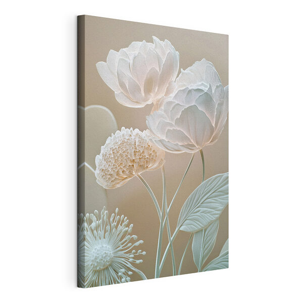 Verfijnde bloemen in zachte tinten Canvas Schilderijen Verfijnde bloemen in zachte tinten
