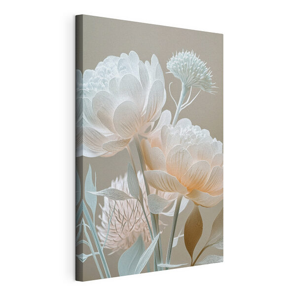 Verfijnde bloemen in zachte tinten Canvas Schilderijen Verfijnde bloemen in zachte tinten