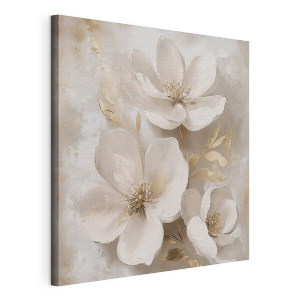 Canvas Schilderijen Schilderij van witte bloemen