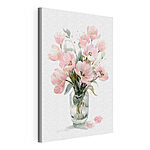 Canvas Schilderijen Aquarel van bloemen in een glazen vaas