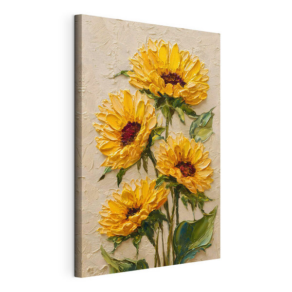 Schilderij van gele bloemen Canvas Schilderijen Schilderij van gele bloemen