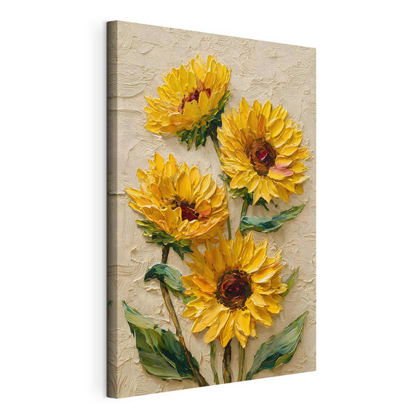 Schilderij van gele bloemen Canvas Schilderijen Schilderij van gele bloemen
