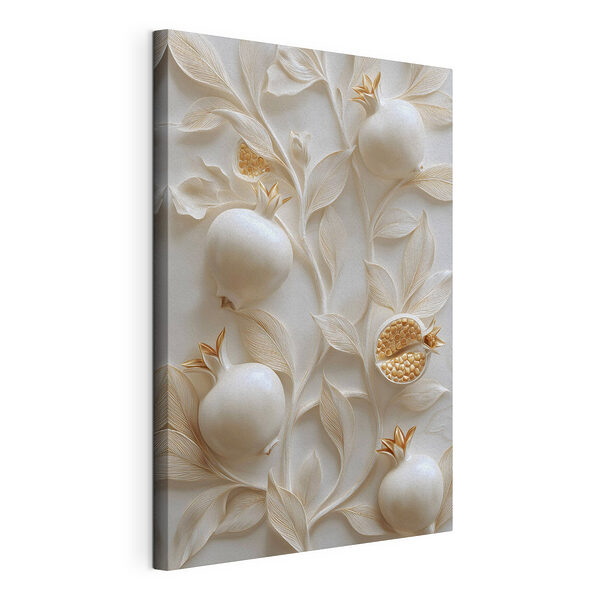 Elegante granaatappels met fijne blaadjes Canvas Schilderijen Elegante granaatappels met fijne blaadjes