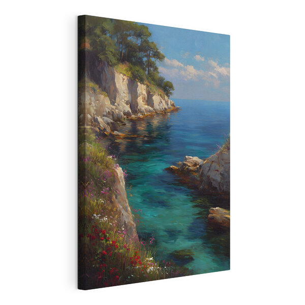 Schilderij van een watervlakte Canvas Schilderijen Schilderij van een watervlakte