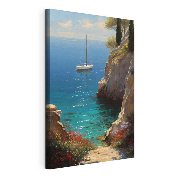 Zeilboot in het water Canvas Schilderijen Zeilboot in het water