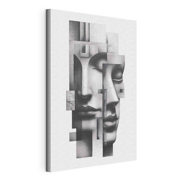 Gezicht gemaakt van stippen Canvas Schilderijen Gezicht gemaakt van stippen