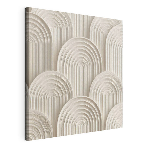 Witte muur met witte cirkels Canvas Schilderijen Witte muur met witte cirkels
