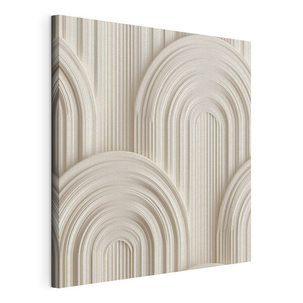 Witte muur met gebogen vormen Canvas Schilderijen Witte muur met gebogen vormen