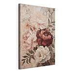 Canvas Schilderijen Schilderij van bloemen op een muur