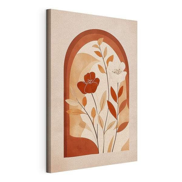 Canvas Schilderijen Schilderij van bloemen en bladeren