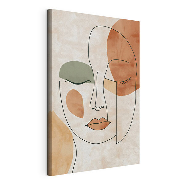 Tekening van het gezicht van een vrouw Canvas Schilderijen Tekening van het gezicht van een vrouw