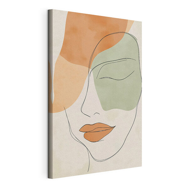 Tekening van het gezicht van een vrouw Canvas Schilderijen Tekening van het gezicht van een vrouw