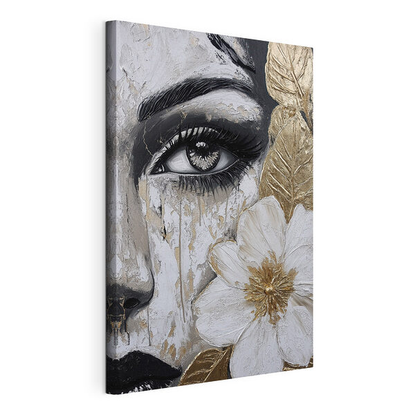 Canvas Schilderijen Speelse schoonheid in monochrome tinten
