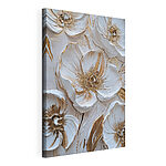 Canvas Schilderijen Elegante bloemmotieven in zachte tinten