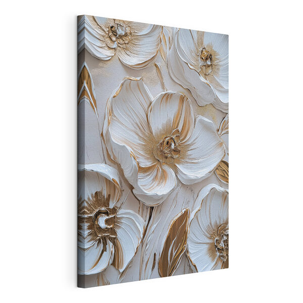Elegante bloemmotieven in zachte tinten Canvas Schilderijen Elegante bloemmotieven in zachte tinten