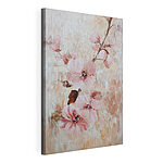 Canvas Schilderijen Schilderij van bloemen aan een tak