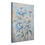 Canvas Schilderijen Schilderij van bloemen op een muur