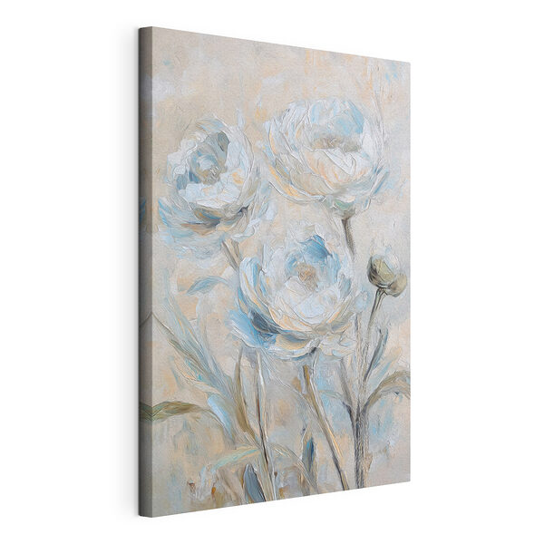 Schilderij van bloemen op een witte ondergrond Canvas Schilderijen Schilderij van bloemen op een witte ondergrond