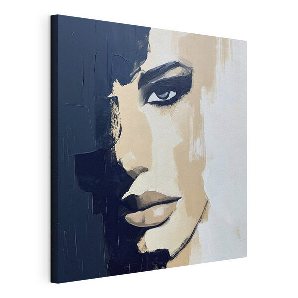 Schilderij van het gezicht van een vrouw Canvas Schilderijen Schilderij van het gezicht van een vrouw