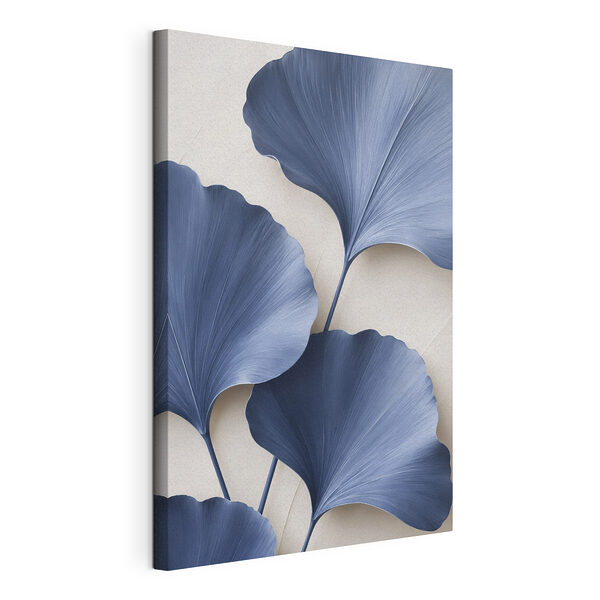 Canvas Schilderijen Groep blauwe bladeren