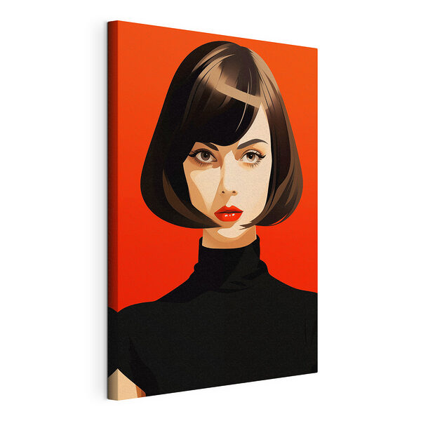 Canvas Schilderijen Vrouw met kort zwart haar