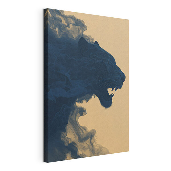 Canvas Schilderijen Zwarte panter met rook